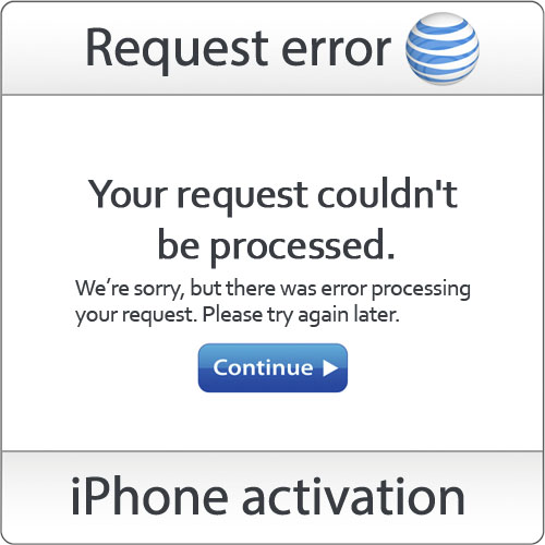 USA AT&T iPhone Your request couldn