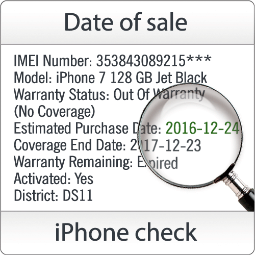 Проверка iPhone, iPad по IMEI [дата продажи]