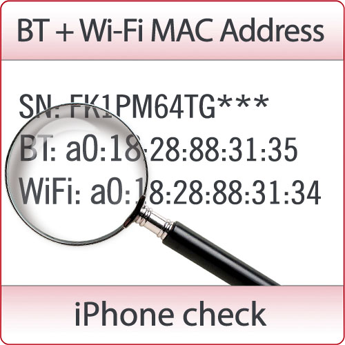 Поиск Bluetooth + Wi-Fi MAC Address по SN (Фото ответ)