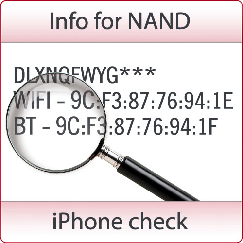 Поиск Bluetooth + Wi-Fi + SN [для прошивки NAND] А8/ A9/ A10  CPU